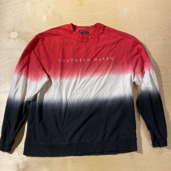 Southern Marsh Men's Red, White, and Black Crewneck Sweater XL (ET) - Picture 2 of 6